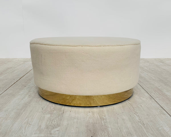 Leo Teddy Large Pouffe in Cream