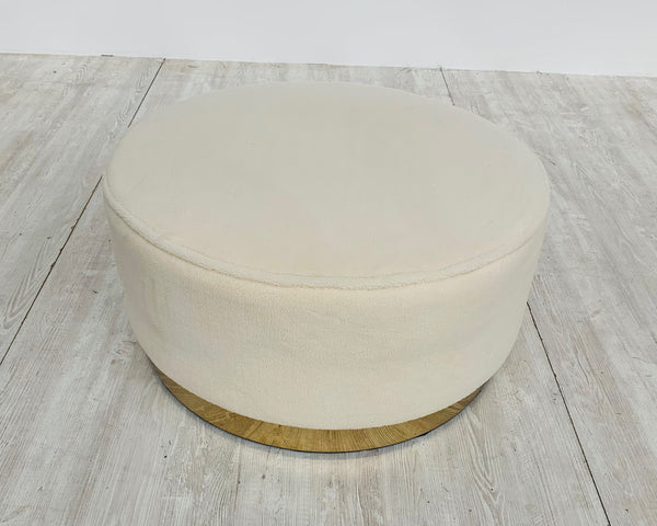 Leo Teddy Large Pouffe in Cream