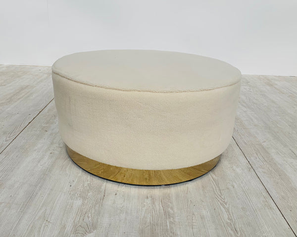 Leo Teddy Large Pouffe in Cream