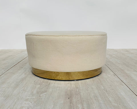 Leo Teddy Large Pouffe in Cream